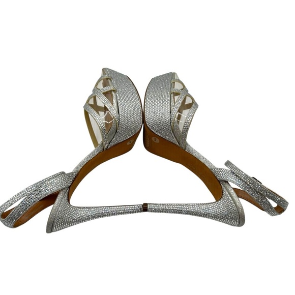 Jessica Simpson‎ Women's Silver Metallic Oluina Platform Pumps Size 8 - Picture 11 of 13